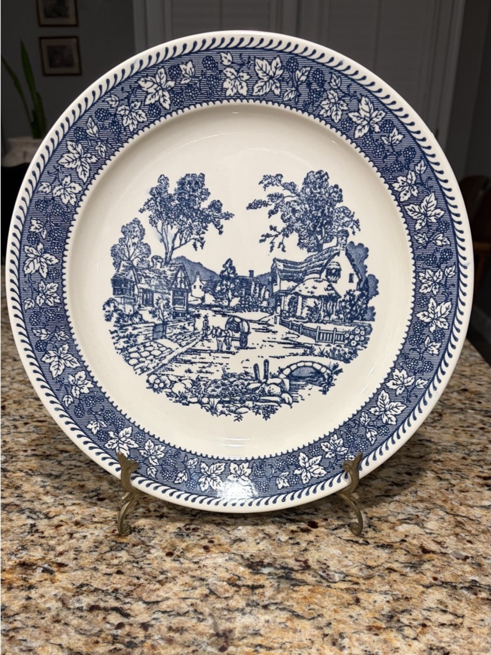 Blue and White Scenic decorative Plate - Classic Home Dining